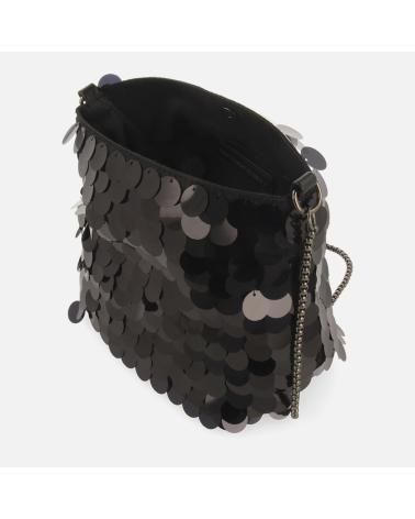 GIOSEPPO BORSA A SECCHIELLO CON PAILLETTES BEERZEL 73771 NERA NEGRO