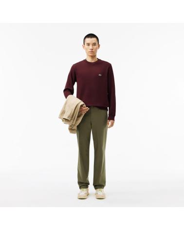 LACOSTE SUDADERA FELPA CEPILLADA SH960800 BURDEOS ROJO