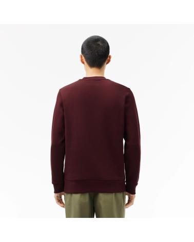 LACOSTE SUDADERA FELPA CEPILLADA SH960800 BURDEOS ROJO