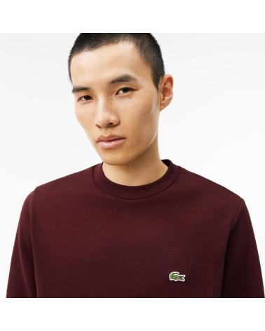 LACOSTE SUDADERA FELPA CEPILLADA SH960800 BURDEOS ROJO