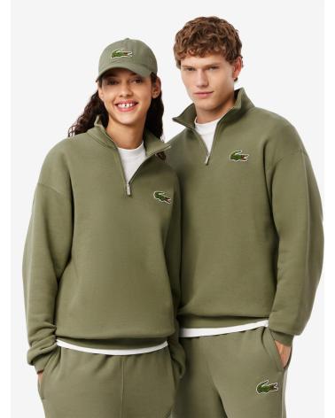 MOLETOM LACOSTE GOLA ALTA CORTE FOLGADO VERDE VERDE