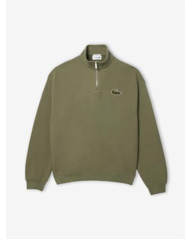 MOLETOM LACOSTE GOLA ALTA CORTE FOLGADO VERDE VERDE