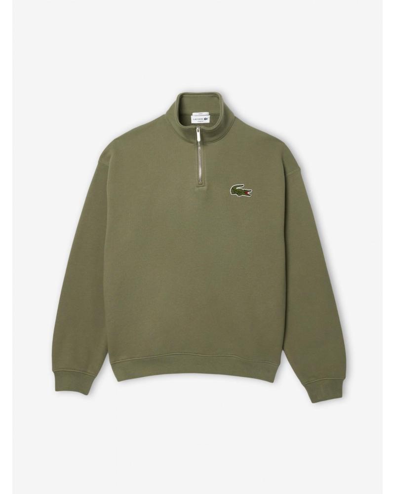 MOLETOM LACOSTE GOLA ALTA CORTE FOLGADO VERDE VERDE