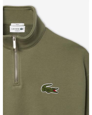 MOLETOM LACOSTE GOLA ALTA CORTE FOLGADO VERDE VERDE