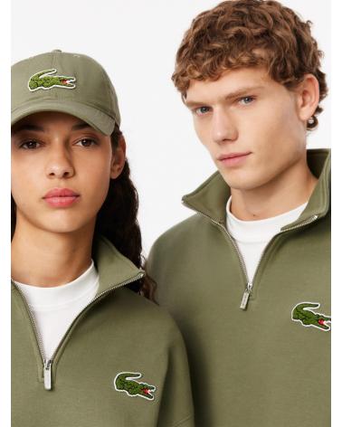 MOLETOM LACOSTE GOLA ALTA CORTE FOLGADO VERDE VERDE