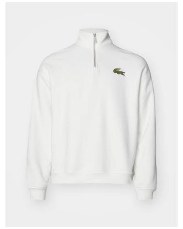 MOLETOM LACOSTE GOLA ALTA CORTE FOLGADO BRANCO BLANCO