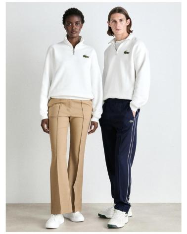 MOLETOM LACOSTE GOLA ALTA CORTE FOLGADO BRANCO BLANCO