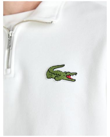 MOLETOM LACOSTE GOLA ALTA CORTE FOLGADO BRANCO BLANCO