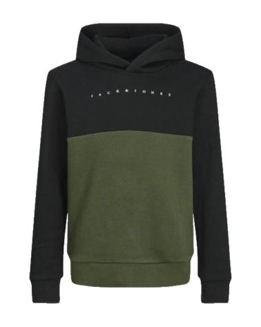 SWEAT À CAPUCHE JACK & JONES NAVY BLAZER 12259870 BLOCS NOIR/VERT VERDE