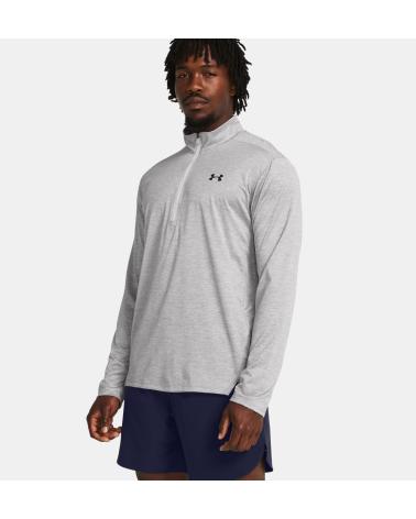 FELPA UNDER ARMOUR UA TECH VENT 1382184 GRIGIA CON MEZZA ZIP GRIS
