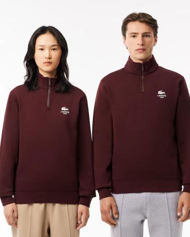 CAMISOLA LACOSTE SH2735-00-BZD DE GOLA ALTA COM FECHO AZUL MARINHO AZUL MARINO