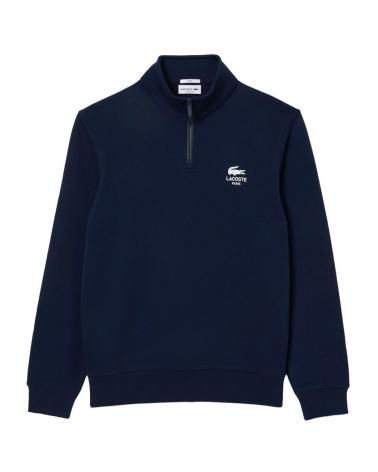 CAMISOLA LACOSTE SH2735-00-BZD DE GOLA ALTA COM FECHO AZUL MARINHO AZUL MARINO