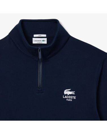 CAMISOLA LACOSTE SH2735-00-BZD DE GOLA ALTA COM FECHO AZUL MARINHO AZUL MARINO
