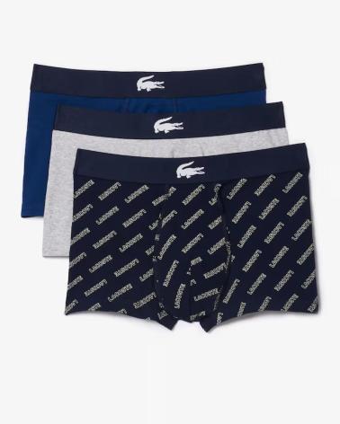 LOT DE 3 BOXERS LACOSTE 5H17774-00 BLEU MARINE AZUL MARINO
