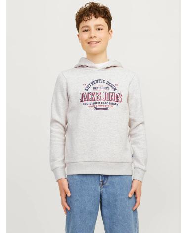 JACK AND JONES SUDADERA JACK JONES CON CAPUCHA LOGOTIPO JUNIOR GRIS