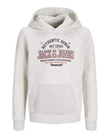 JACK AND JONES SUDADERA JACK JONES CON CAPUCHA LOGOTIPO JUNIOR GRIS