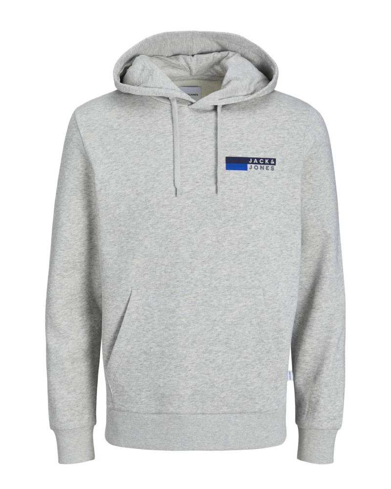 MOLETOM COM CAPUZ JACK & JONES JJECORP 12233599 CINZA GRIS