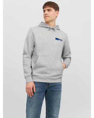 MOLETOM COM CAPUZ JACK & JONES JJECORP 12233599 CINZA GRIS