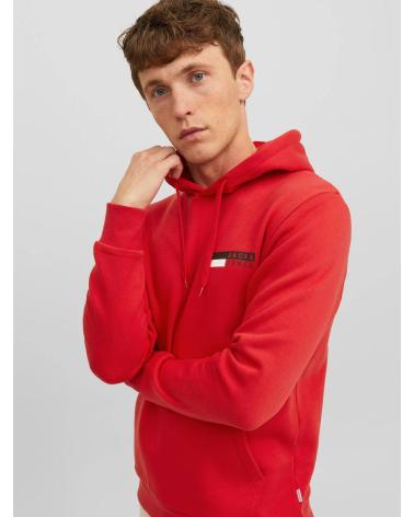 JACK & JONES SWEAT À CAPUCHE JJECORP 12233599 ROUGE VIBRANT ROJO