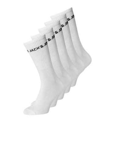 CHAUSSETTES DE TENNIS JACK & JONES LOT DE 5 BLANCHES - MODÈLE 12179475 BLANCO