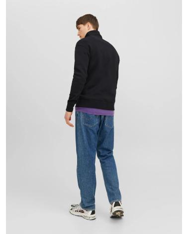 SUDADERA JACK & JONES MEDIA CREMALLERA CON TEXTO NEGRA 12241777 NEGRO