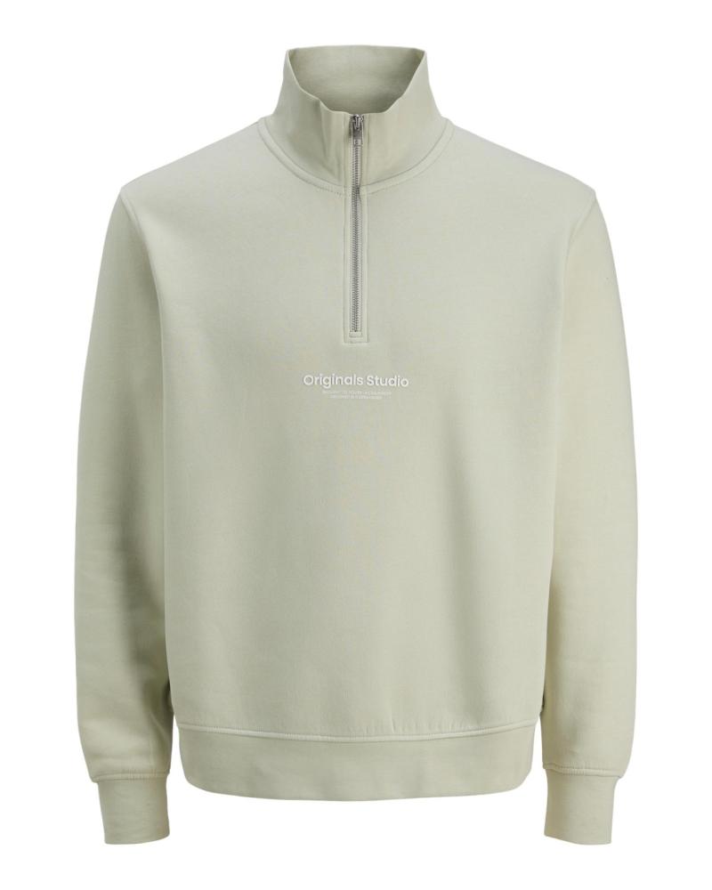 SUDADERA JACK & JONES HALF-ZIP CON LOGO ESTAMPADO 12241777 BLANCO BLANCO