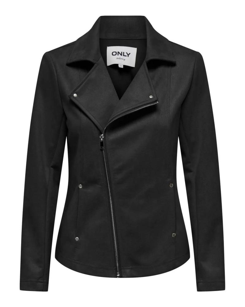 CHAQUETA BIKER ONLY CON CREMALLERA ASIMÉTRICA 15304567 NEGRA NEGRO