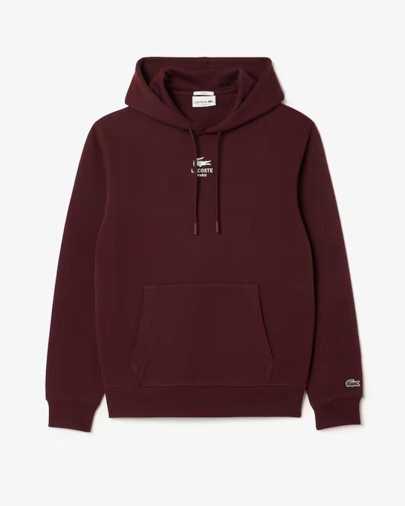 LACOSTE SWEAT À CAPUCHE IMPRIMÉ SH2740 GRENAT GRANATE