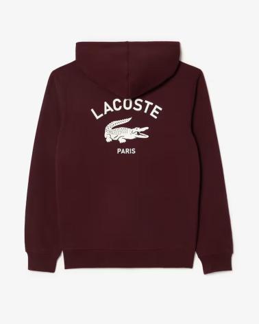 LACOSTE SWEAT À CAPUCHE IMPRIMÉ SH2740 GRENAT GRANATE