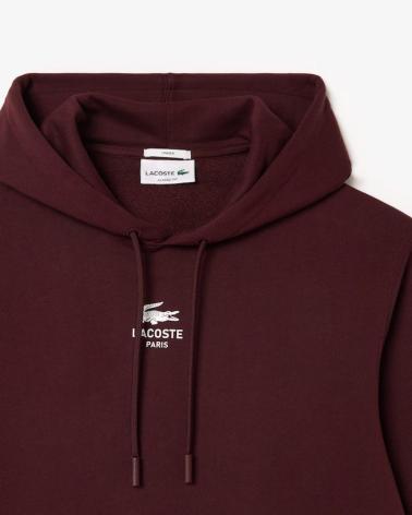 LACOSTE SWEAT À CAPUCHE IMPRIMÉ SH2740 GRENAT GRANATE