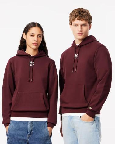 LACOSTE SWEAT À CAPUCHE IMPRIMÉ SH2740 GRENAT GRANATE