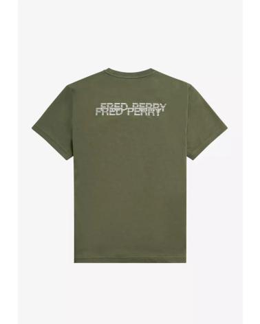 T-SHIRT FRED PERRY LOGÓTIPO COSTAS M7831 VERDE VERDE