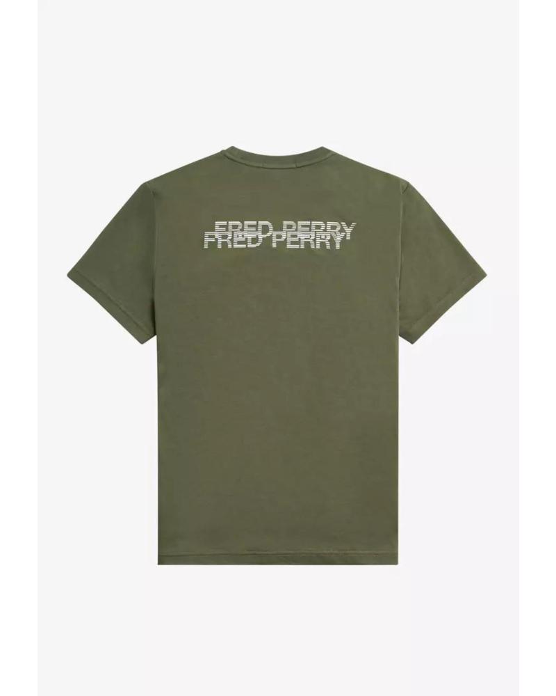 T-SHIRT FRED PERRY LOGÓTIPO COSTAS M7831 VERDE VERDE