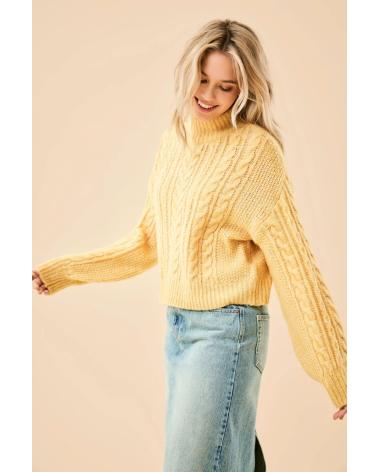 ONLY ONLIDA JERSEY DE PUNTO TRENZADO AMARILLO - MODELO 15327651 AMARILLO