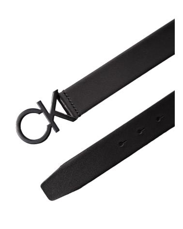 CINTO CALVIN KLEIN ROUND MONO PLAQUE LTHR 35MM PRETO NEGRO