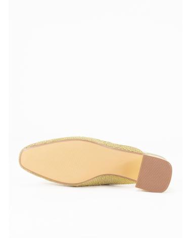 KESLEM ZAPATO DESTALONADO CON TACON PARA MUJER EN COLOR ORO