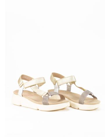 KESLEM SANDALIA DE PIEL CON CUNA PARA MUJER EN COLOR ORO