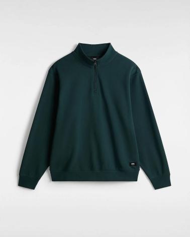 VANS OFF THE WALL LOOSE FIT HALF-ZIP SWEATSHIRT X62LN1 GREEN VERDE