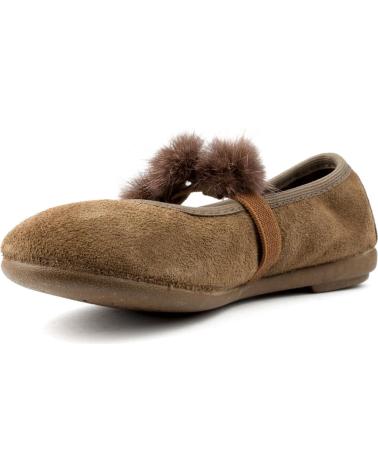 girl shoes VUL-LADI BAILARINAS VULLADI CAN SERRAJE POMPONES 1405 MARRON