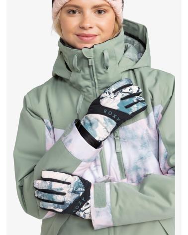 ROXY ERJHN03251 INSULATED PATTERNED BLUE SKI GLOVES AZUL