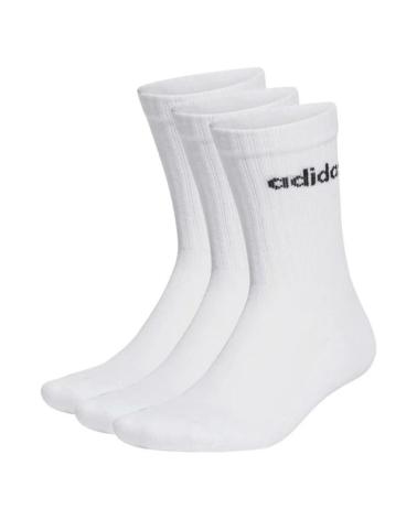 MEIAS ADIDAS CLÁSSICAS LINEAR CUSHIONED HT3455 BRANCAS BLANCO