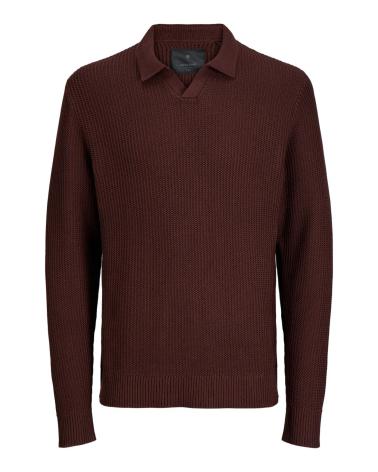 JACK & JONES 12277993 LONG SLEEVE POLO BROWN MARRóN