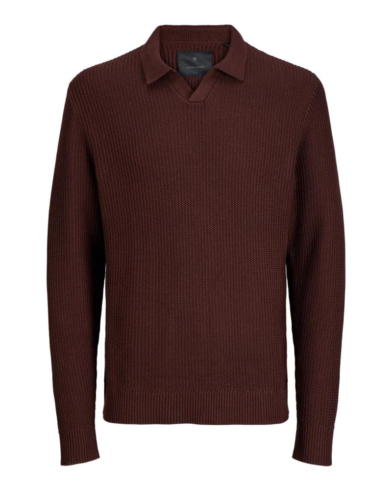 JACK & JONES 12277993 LONG SLEEVE POLO BROWN MARRóN