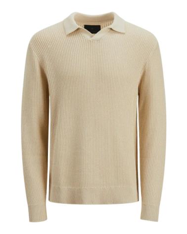 JACK & JONES POLO NECK KNITTED SWEATER BEIGE - MODEL 12277993 BEIGE