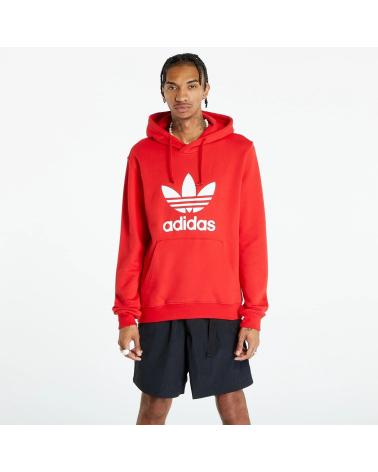 ADIDAS TREFOIL HOODED SWEATSHIRT RED IM4497 ROJO