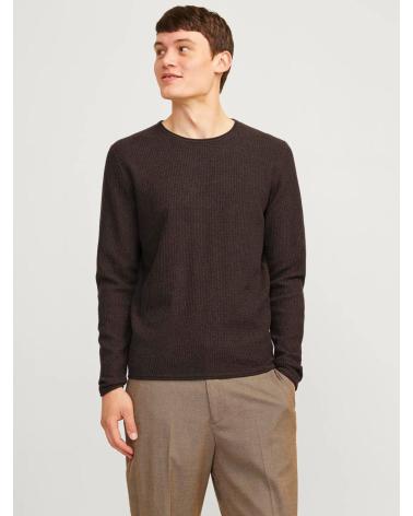 ROUND NECK KNIT SWEATER JACK & JONES 12258407 BROWN MARRóN