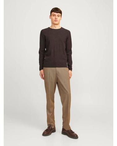 JERSEY DE PUNTO CUELLO REDONDO JACK & JONES 12258407 MARRÓN MARRóN