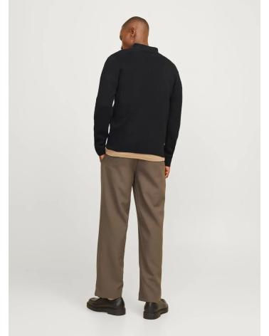 POLO COLLAR KNIT CARDIGAN JACK & JONES 12267896 BLACK BLACK