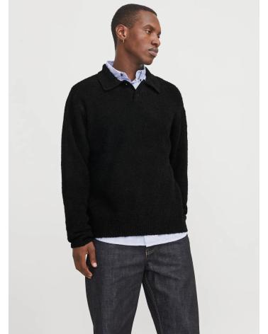 JACK & JONES KNIT POLO 12277995 BLACK BLACK