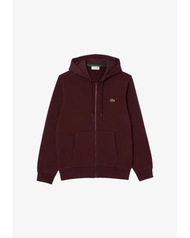 SWEATSHIRT LACOSTE SH962600 À CAPUCHE ET DEMI-ZIP ROUGE ROJO